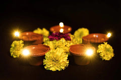 Water Sensor Led Diyas Candle with Water Sensing Technology E-Diya, Warm Orange Ambient Lights, Battery Operated Led Candles for Home Decor, Festivals Decoration (6 PCS)